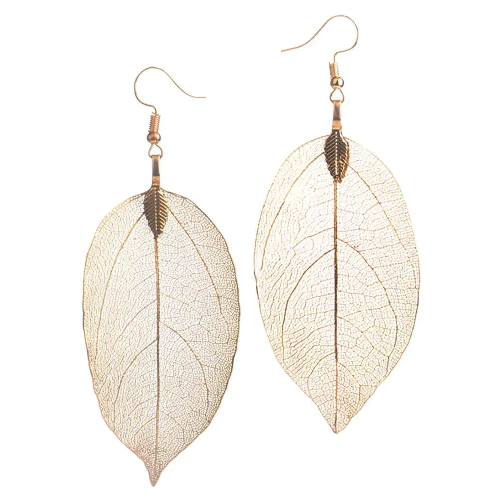 Metal Leaf Bohemian Earrings | Fashion Dangle Drop Earrings | Wedding Jewelry
