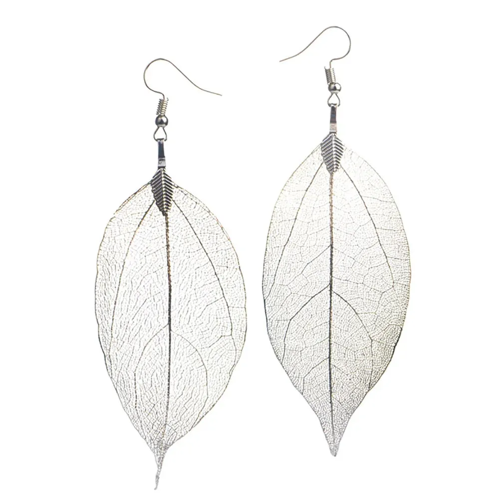 Metal Leaf Bohemian Earrings | Fashion Dangle Drop Earrings | Wedding Jewelry