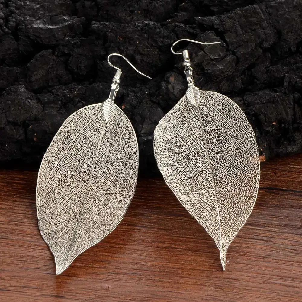 Metal Leaf Bohemian Earrings | Fashion Dangle Drop Earrings | Wedding Jewelry