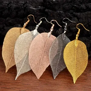 Metal Leaf Bohemian Earrings | Fashion Dangle Drop Earrings | Wedding Jewelry