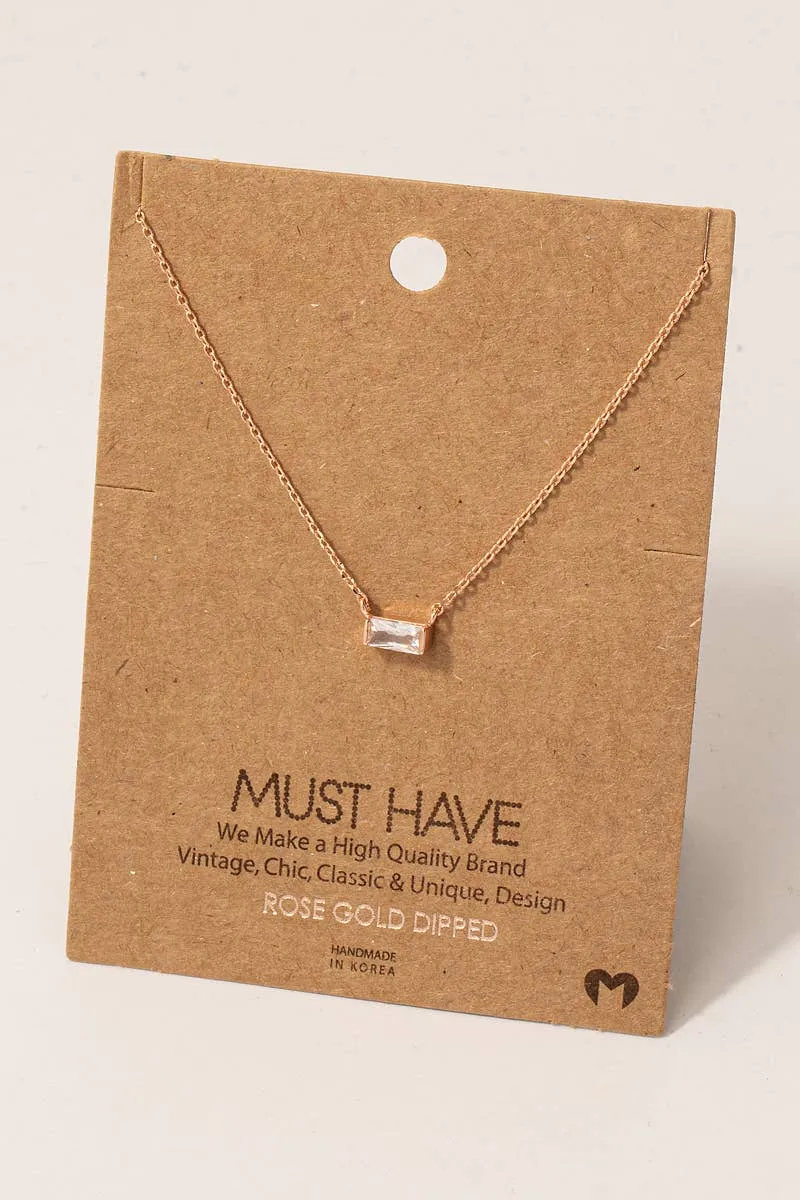 Mini Stud Rhinestone Pendant Necklace
