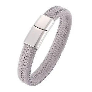Minimalist Magnetic Clasp Men's Leather Bracelet