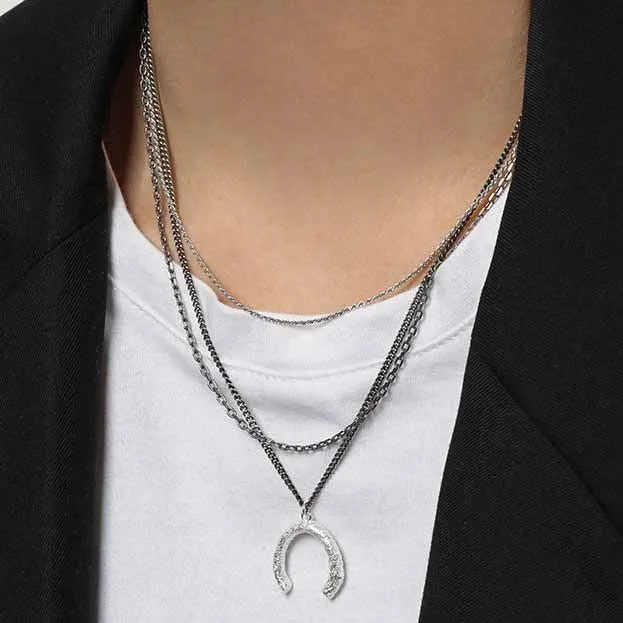 Minimalist Twisted Chain Necklace Dipped in Gold Over Sterling Silver