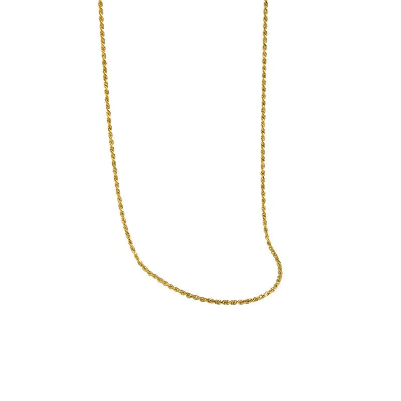Minimalist Twisted Chain Necklace Dipped in Gold Over Sterling Silver