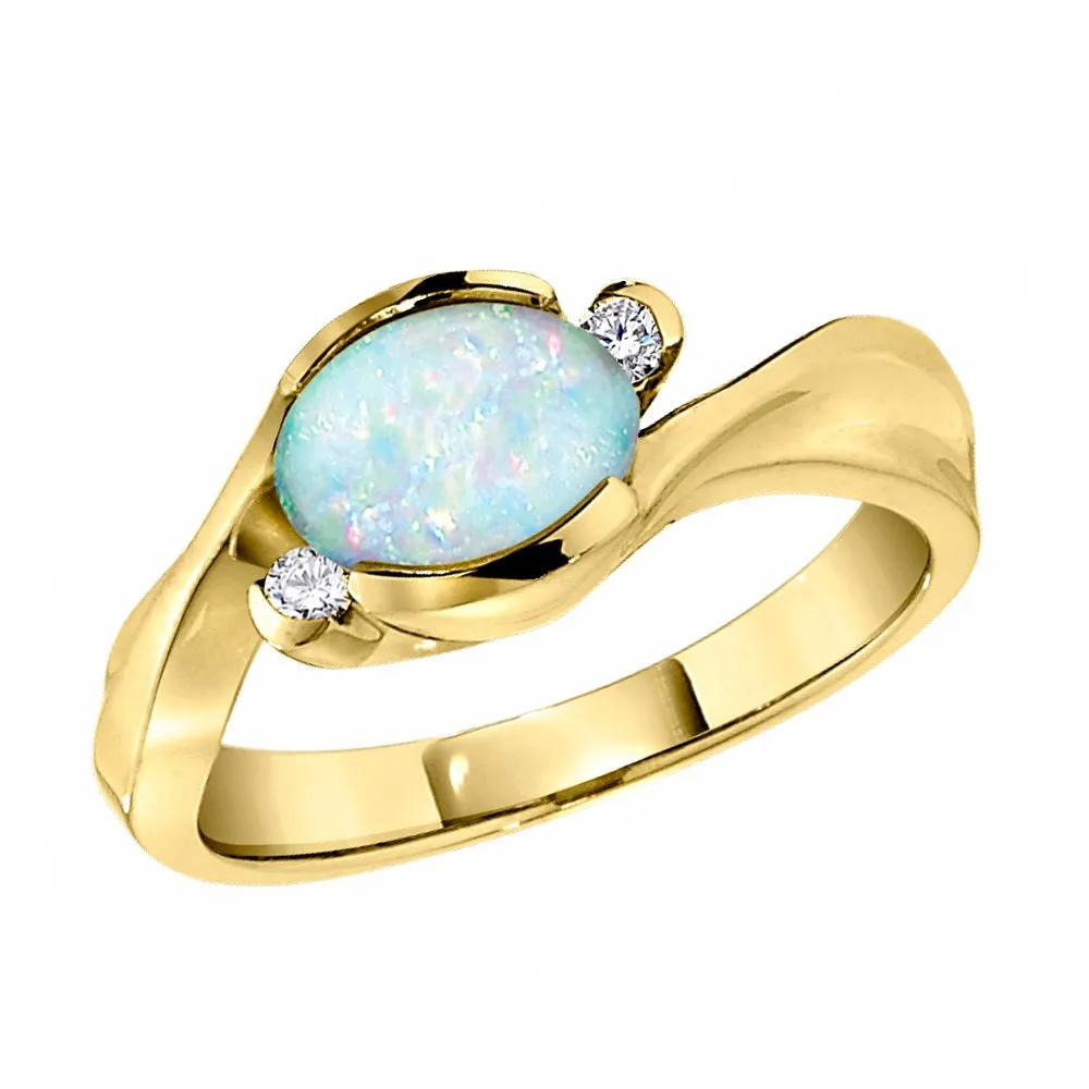 Modern Bypass Garnet and Diamond Ring