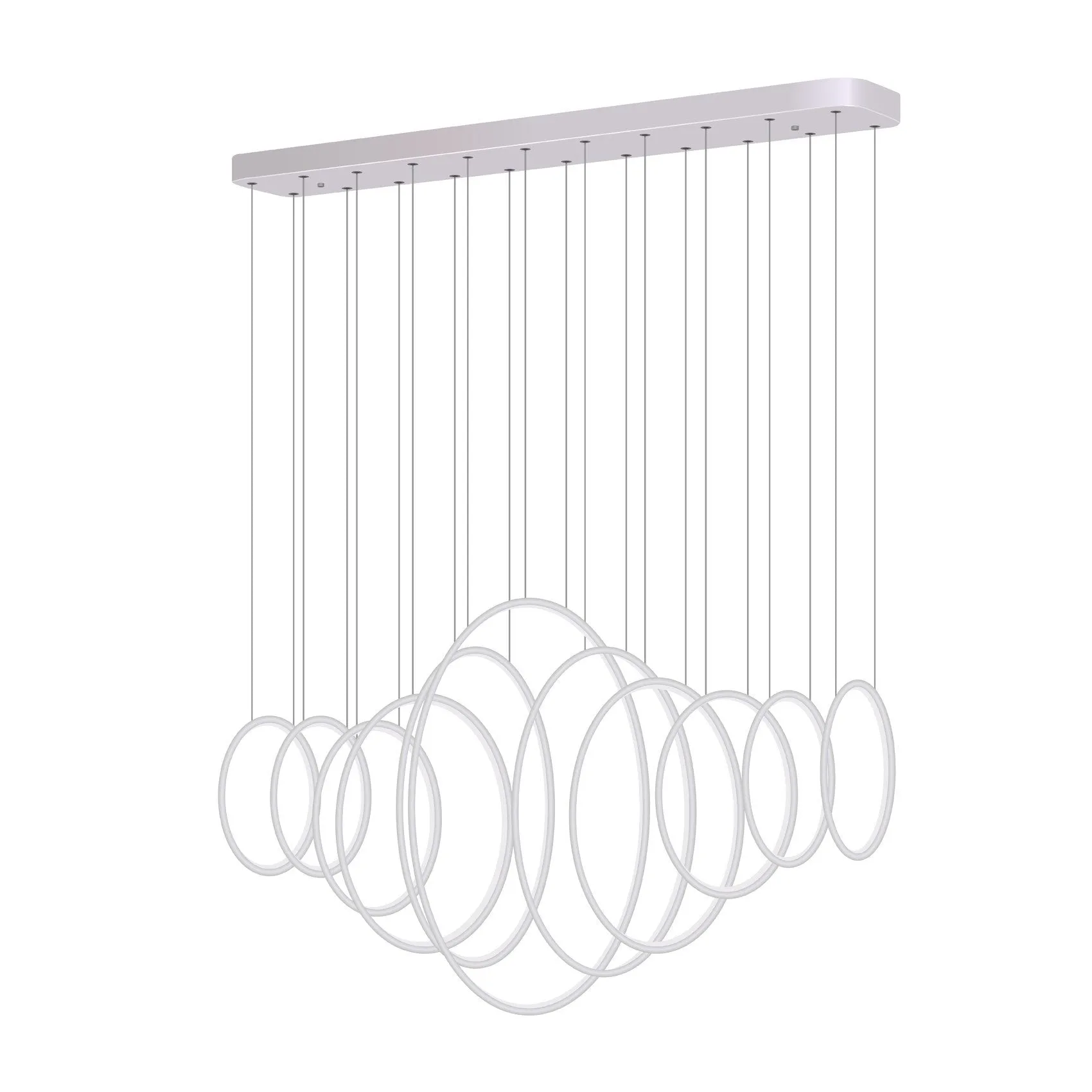 Modern Chandelier Light LED Linear Suspension 11 Rings