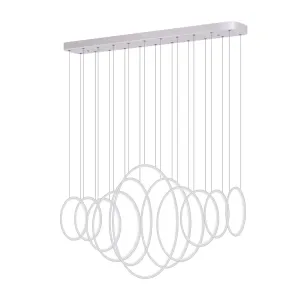 Modern Chandelier Light LED Linear Suspension 11 Rings