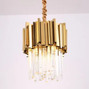 Modern Chandelier Stainless Steel Crystal Pendants For living Dining Room