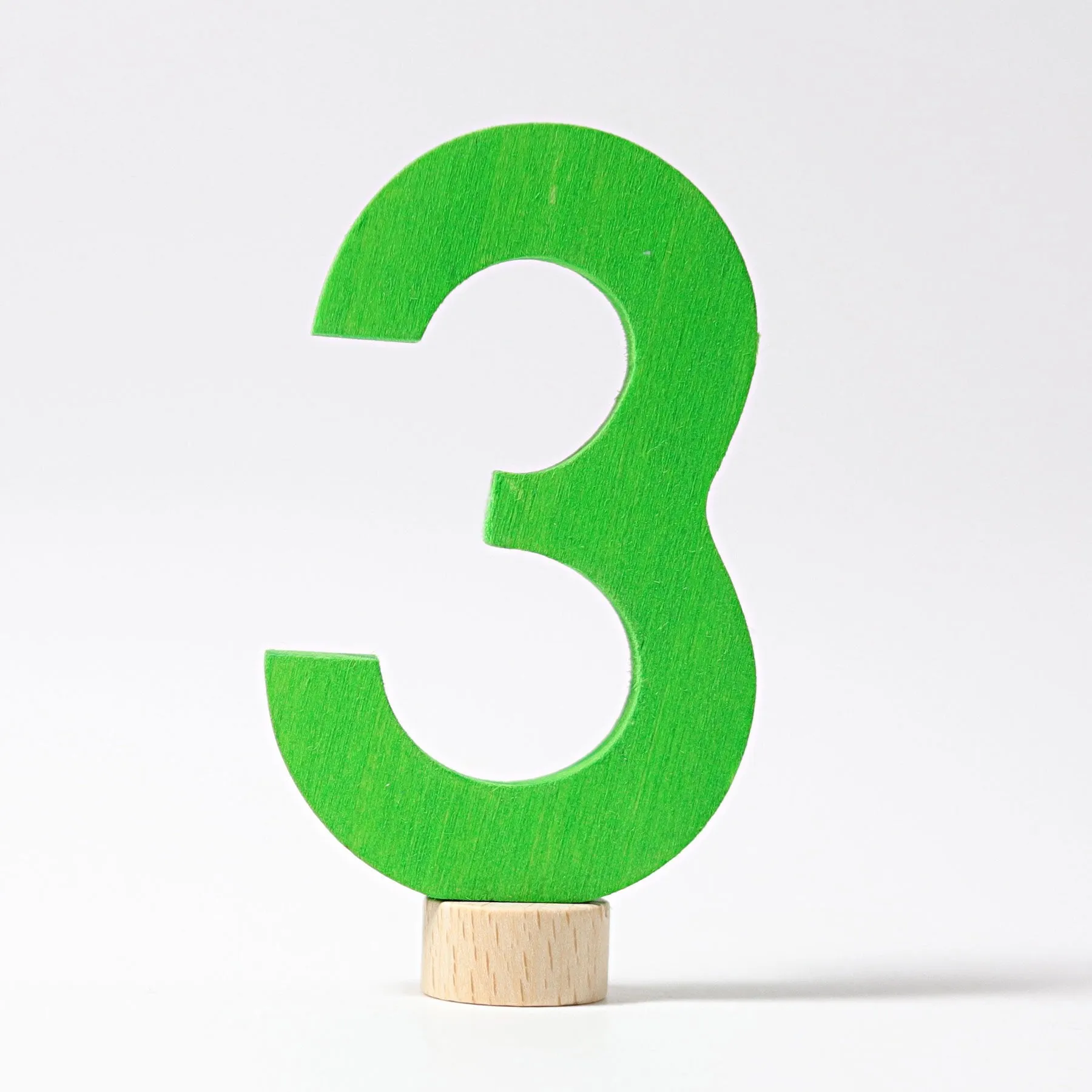 modern number 3 green ornament for birthday ring