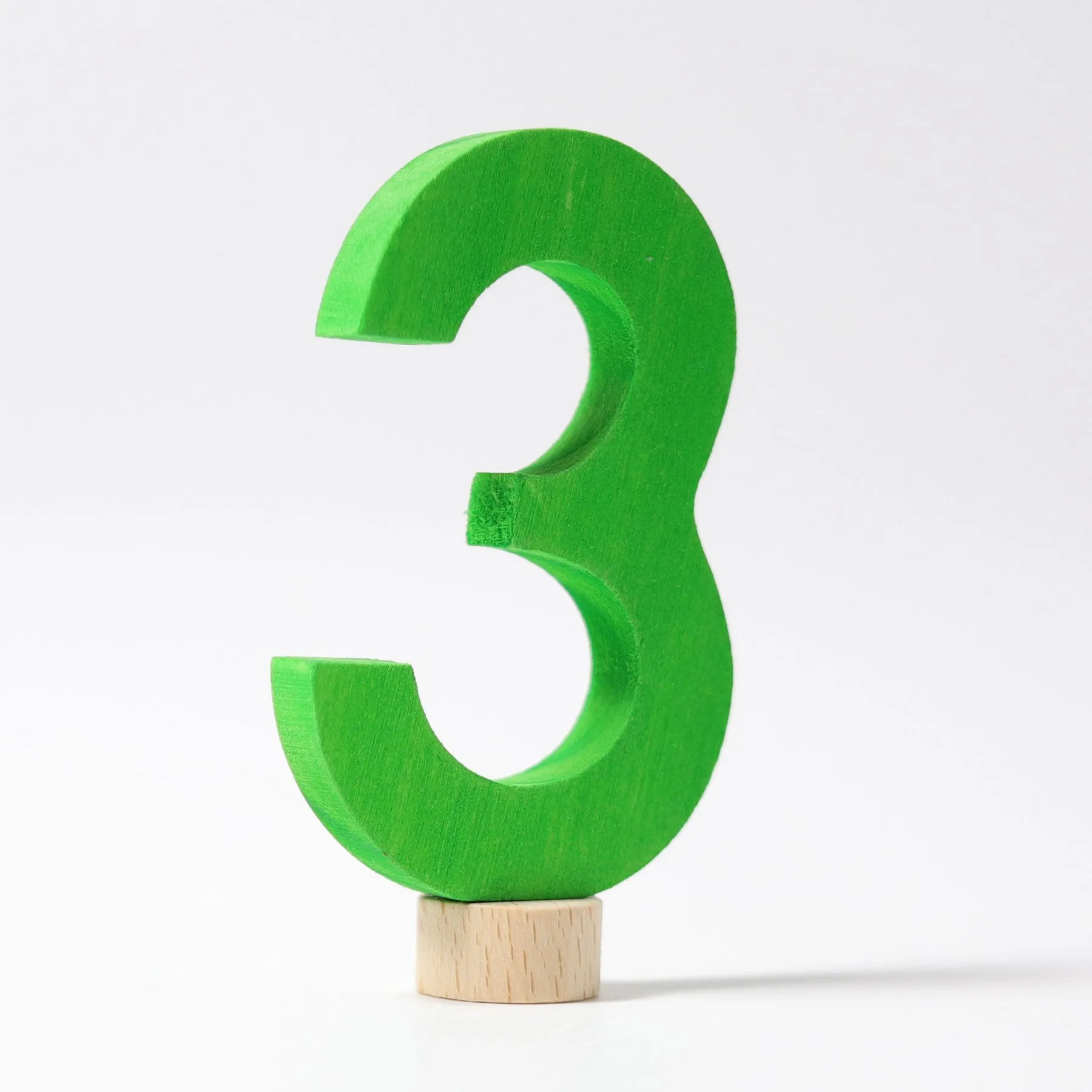 modern number 3 green ornament for birthday ring