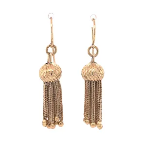 Modern Tassel Drop Earrings in 14k Yellow Gold