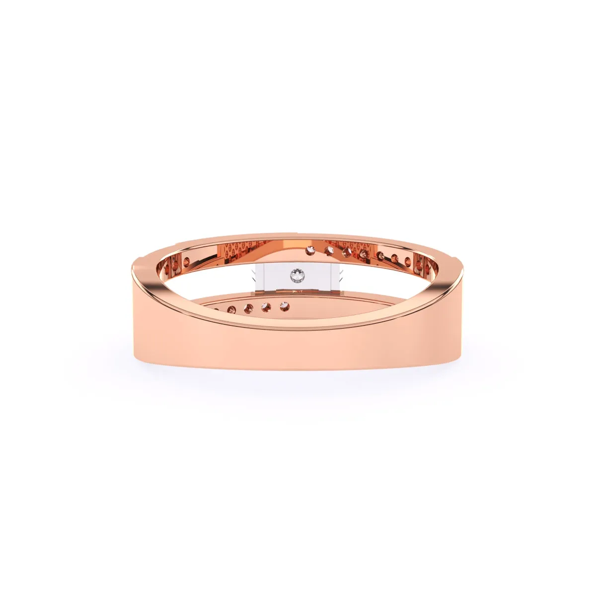 Modern Two Row Pave Three Diamond Ring
