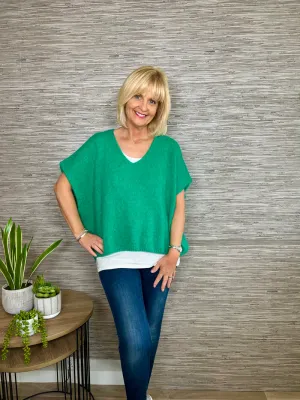 Mohair Crop Layering Sweater Emerald