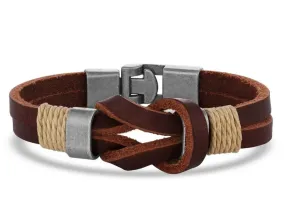 Montana Silversmiths Mens Stronger Together Leather Bracelet Style BC5042