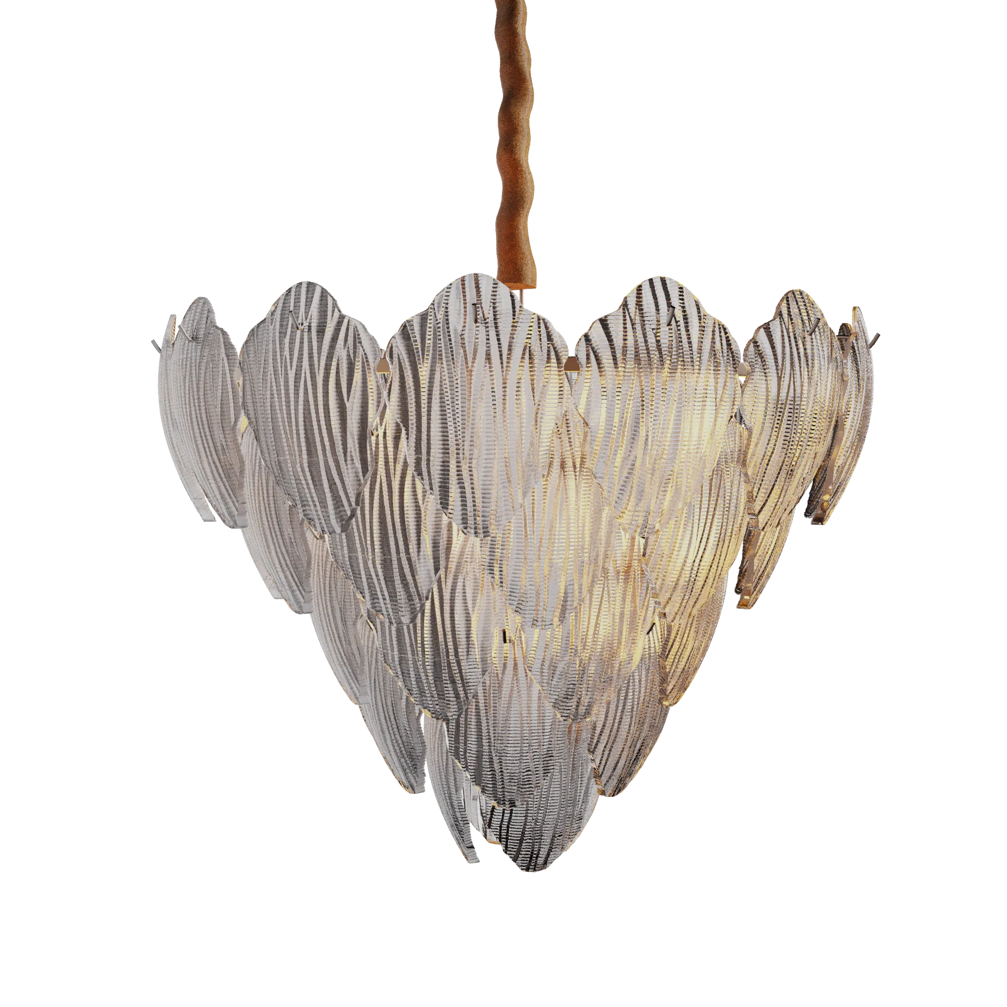 MULBERRY LEAVES ANTIQUE BRASS CHANDELIER