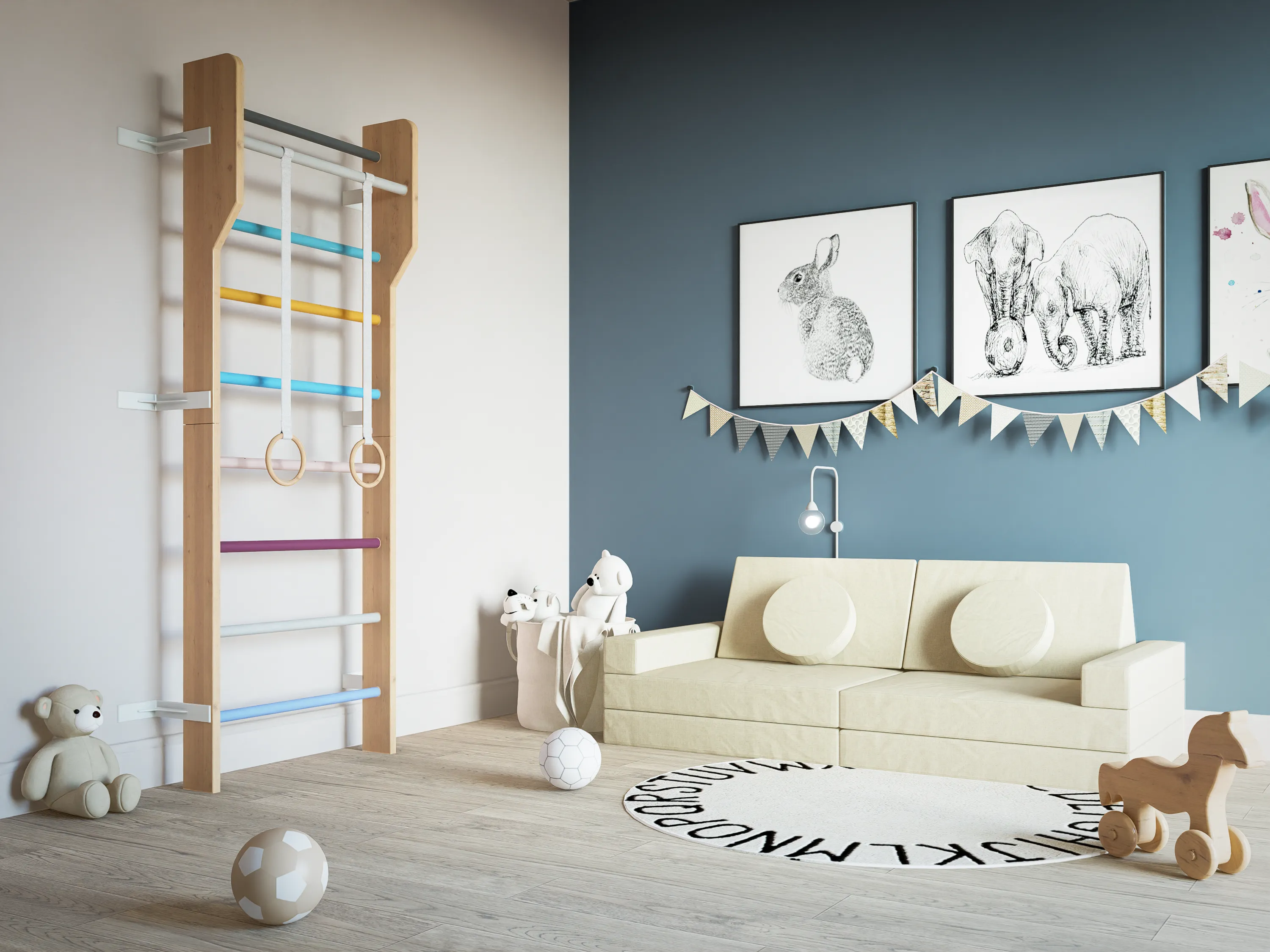 Multicolor Modern Scandinavian Ladder Gym