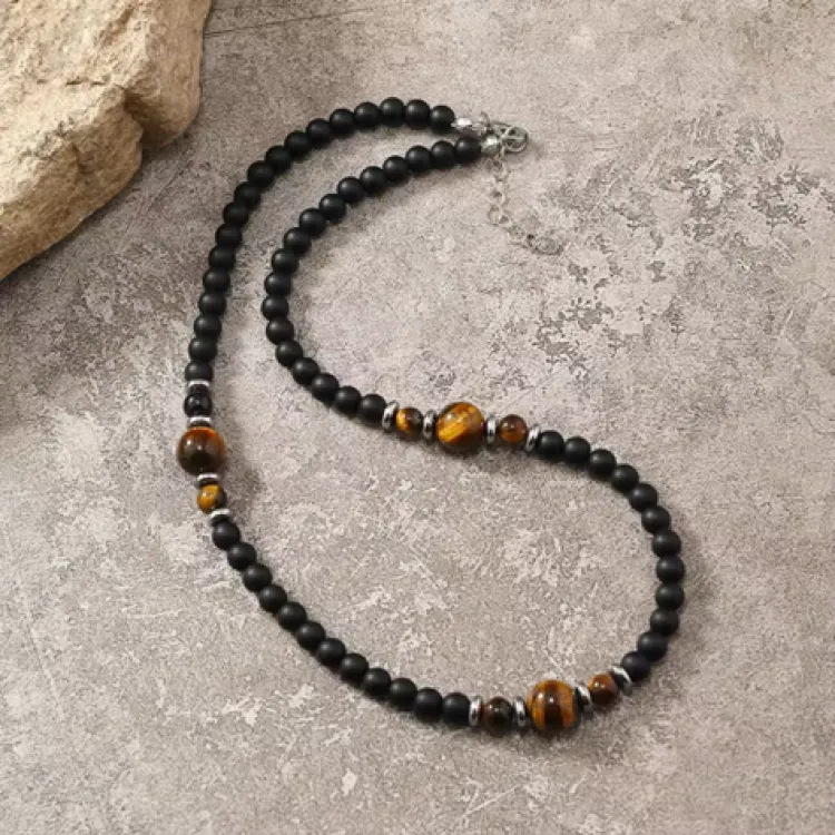 Natural Assorted Stone Men Necklace