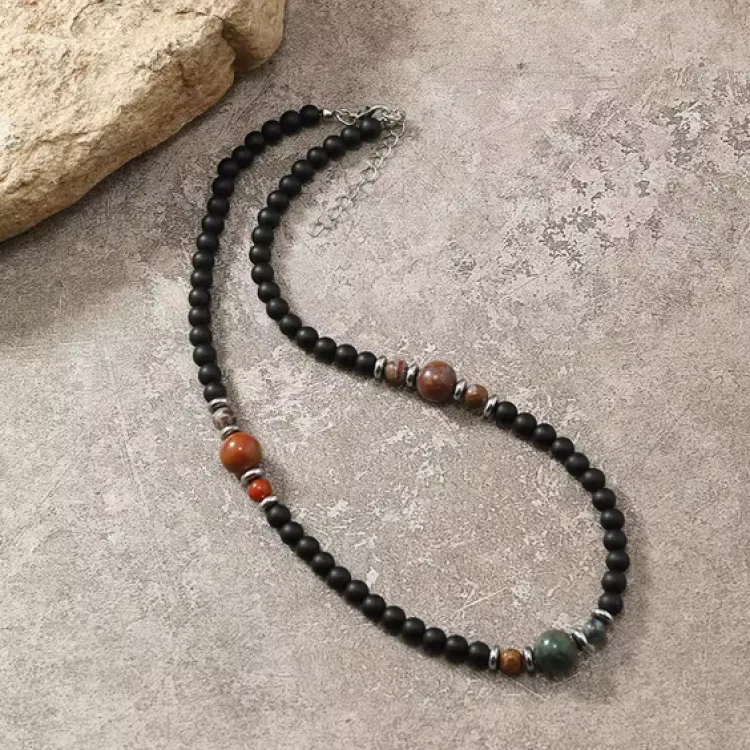 Natural Assorted Stone Men Necklace