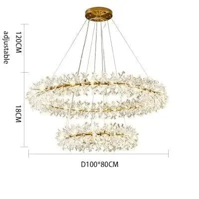 New Luxury Crystal Flower Chandelier