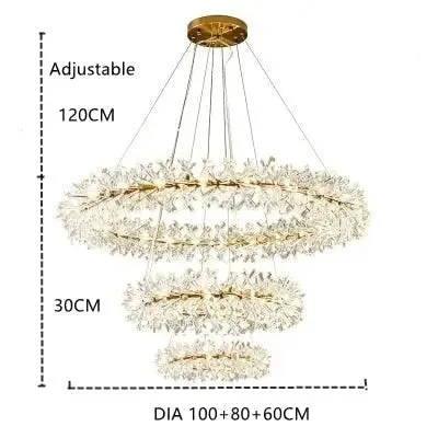 New Luxury Crystal Flower Chandelier
