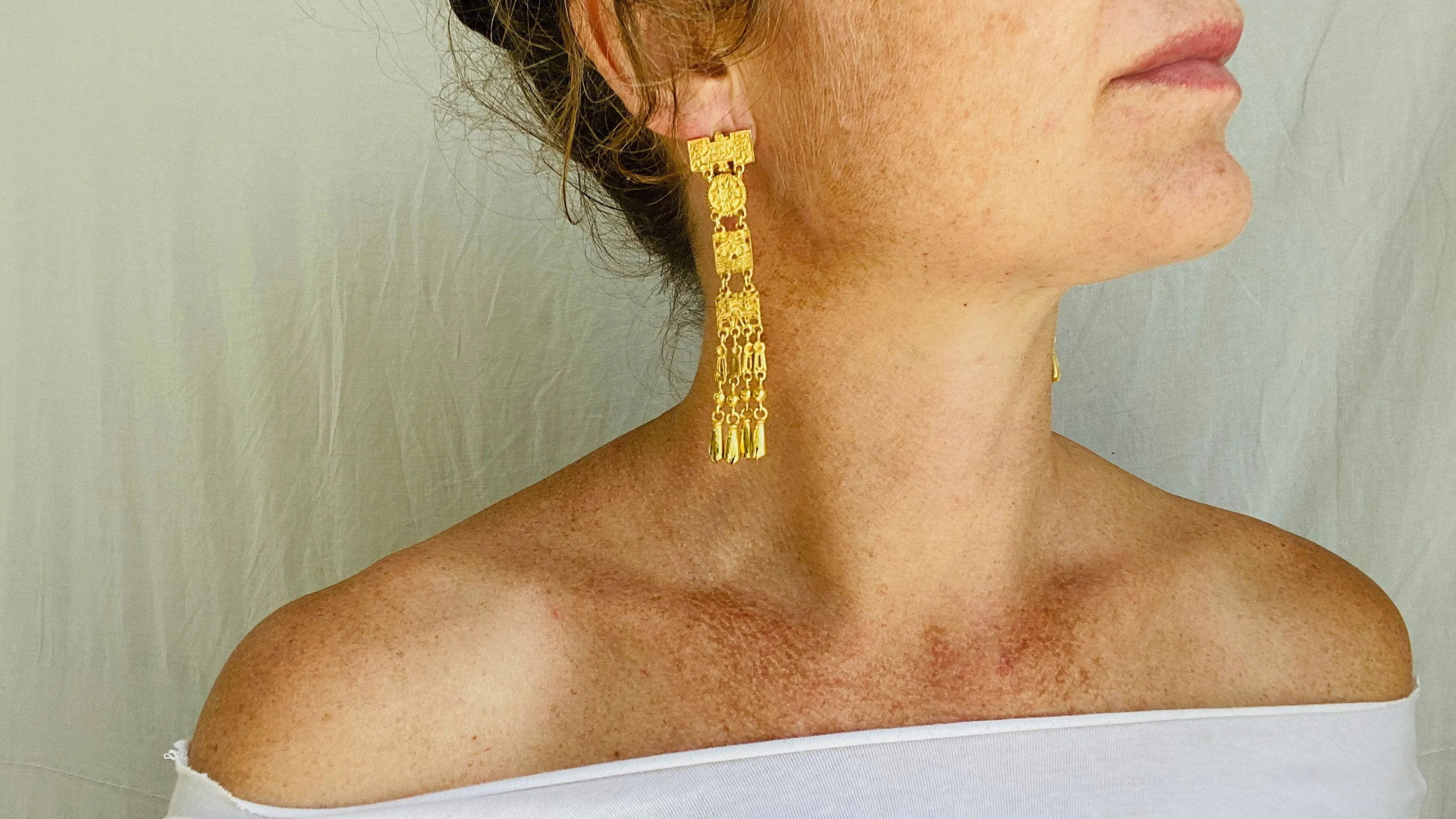 Oaxacan Monte Alban Reproduction Earrings. Sterling Silver. Mexico. Frida Kahlo