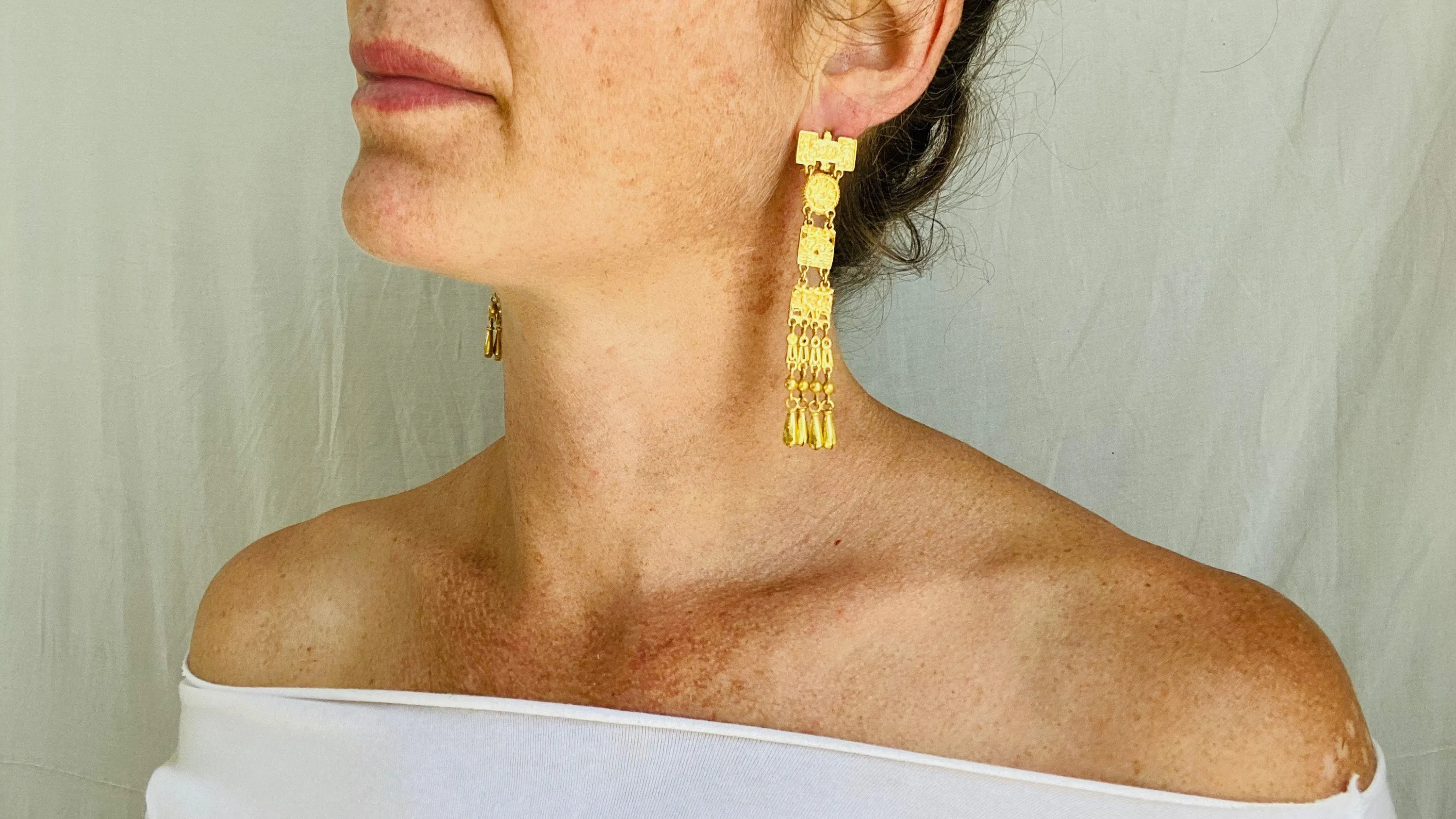 Oaxacan Monte Alban Reproduction Earrings. Sterling Silver. Mexico. Frida Kahlo