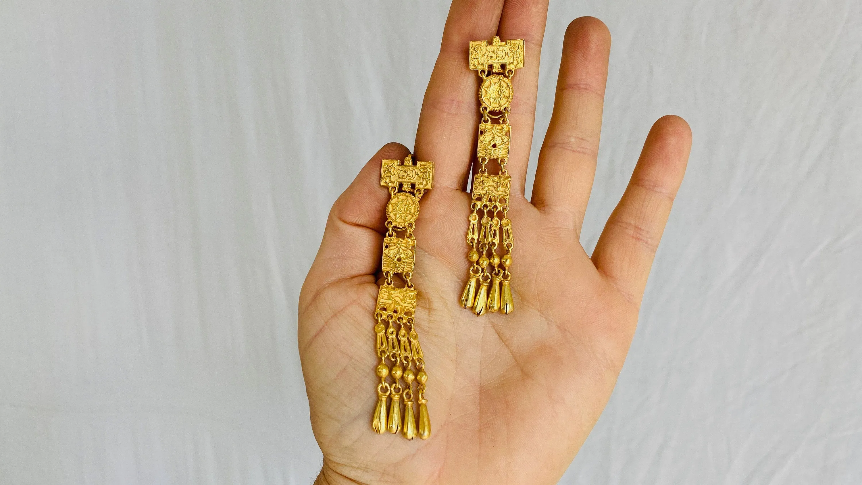Oaxacan Monte Alban Reproduction Earrings. Sterling Silver. Mexico. Frida Kahlo