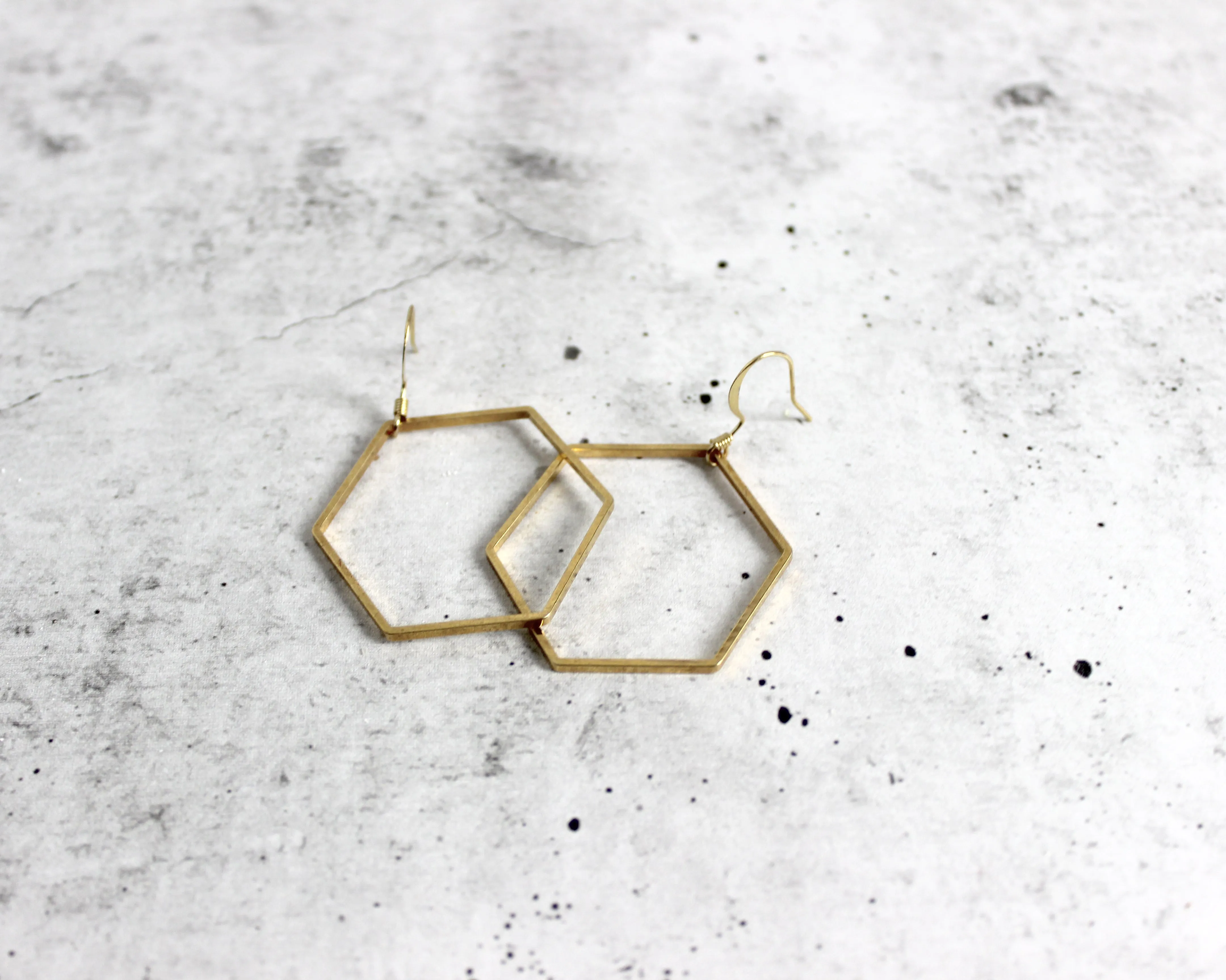 Oh Hex Yeah, I Got This // Hexagon Drop, Gold Filled, Sterling Silver, Classic Earrings // BH-E001