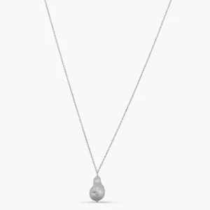 Opal Pearl Silver Pendant Necklace