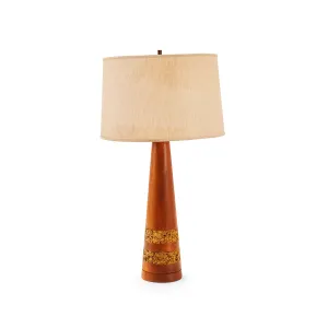 Orange & Gold Wooden Lamp