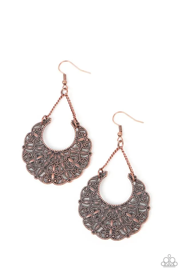 Paparazzi Earring ~ Country Cornucopia - Copper