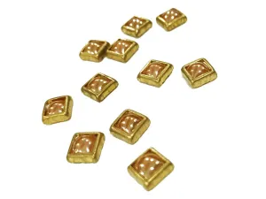 Peach Opaque Square Kundan Stone