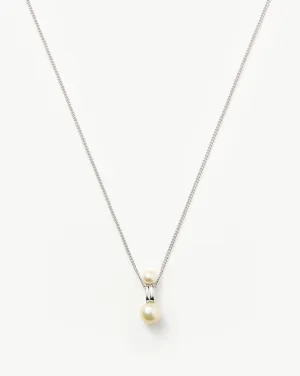 Pearl Ridge Pendant Chain Necklace | Sterling Silver/Pearl