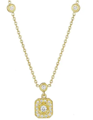 Penny Preville Engraved Emerald Shaped Pendant