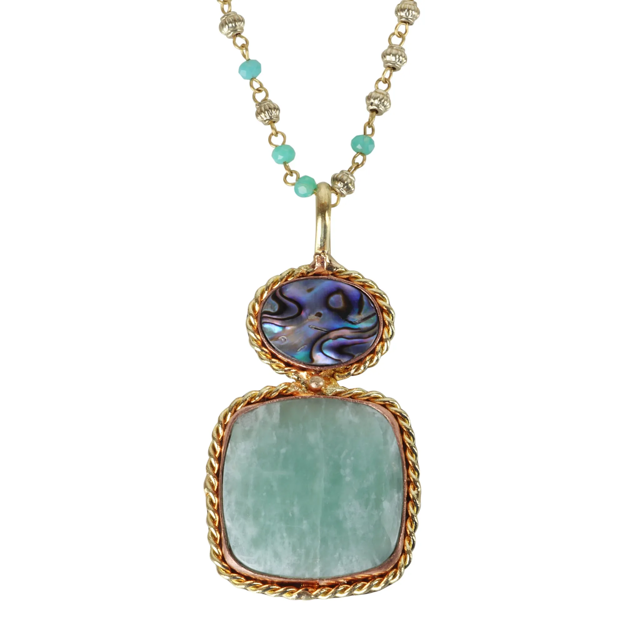 Pernia Pendant Necklace with Dual-Tone Beaded Chain