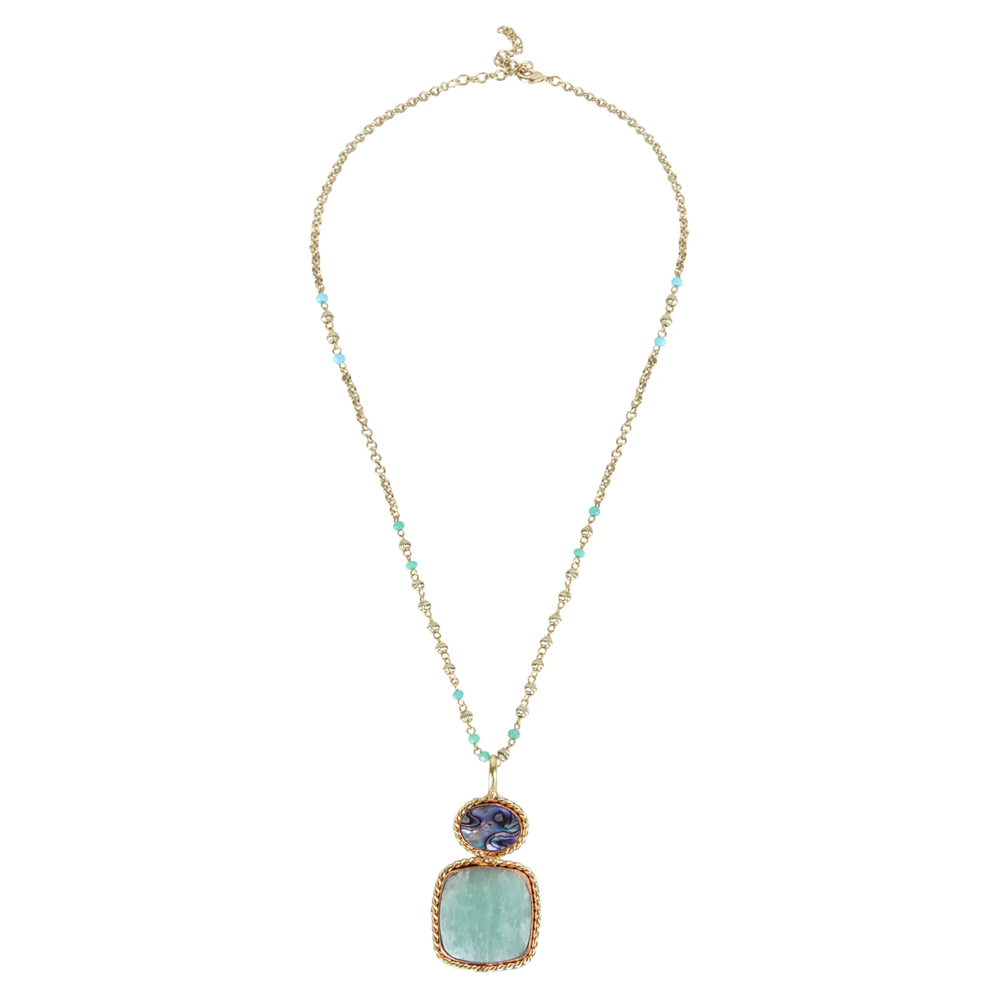 Pernia Pendant Necklace with Dual-Tone Beaded Chain