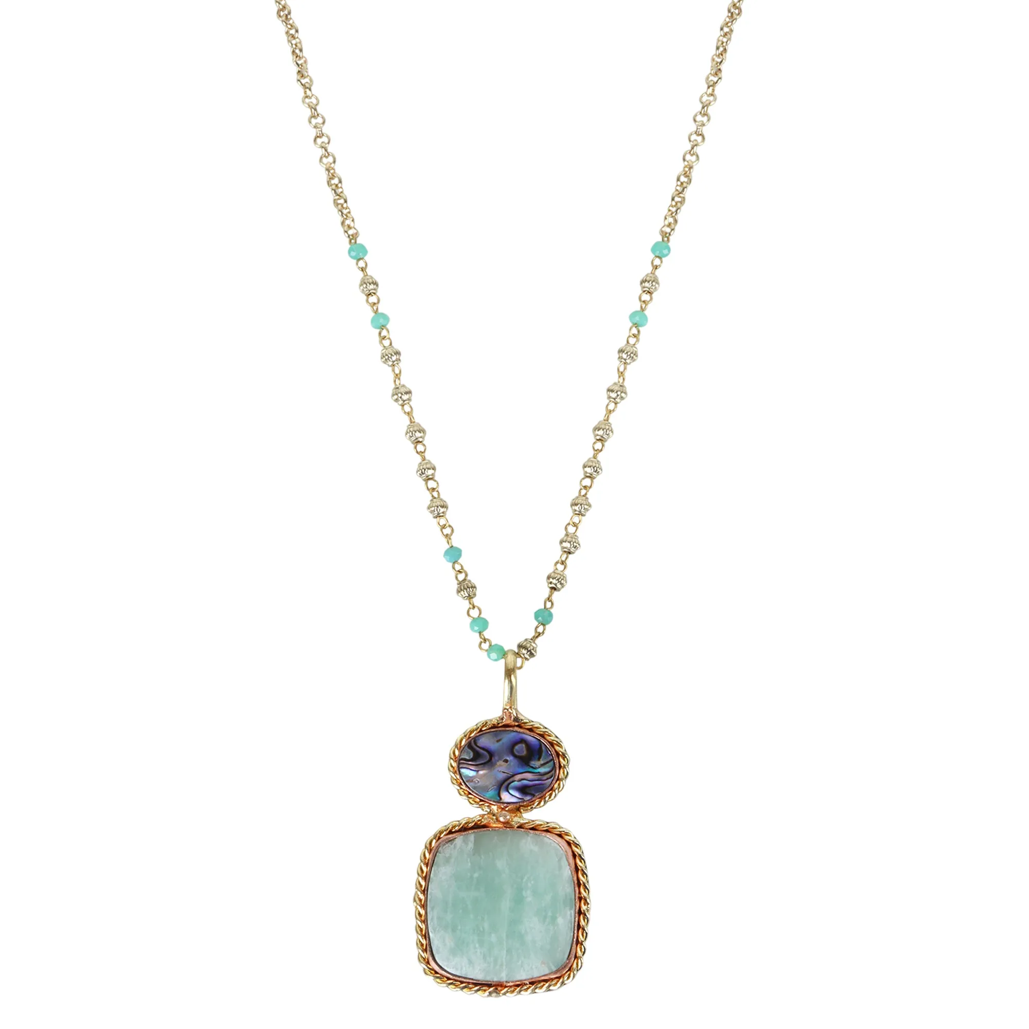 Pernia Pendant Necklace with Dual-Tone Beaded Chain