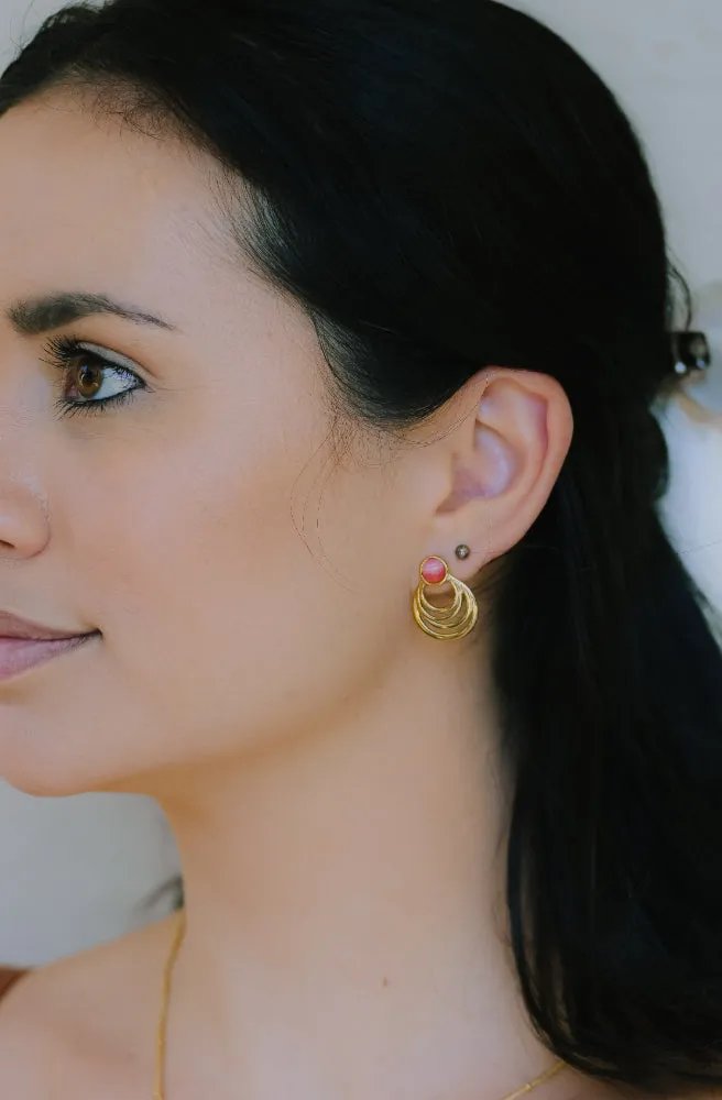 Pink Orbit Tier Earrings
