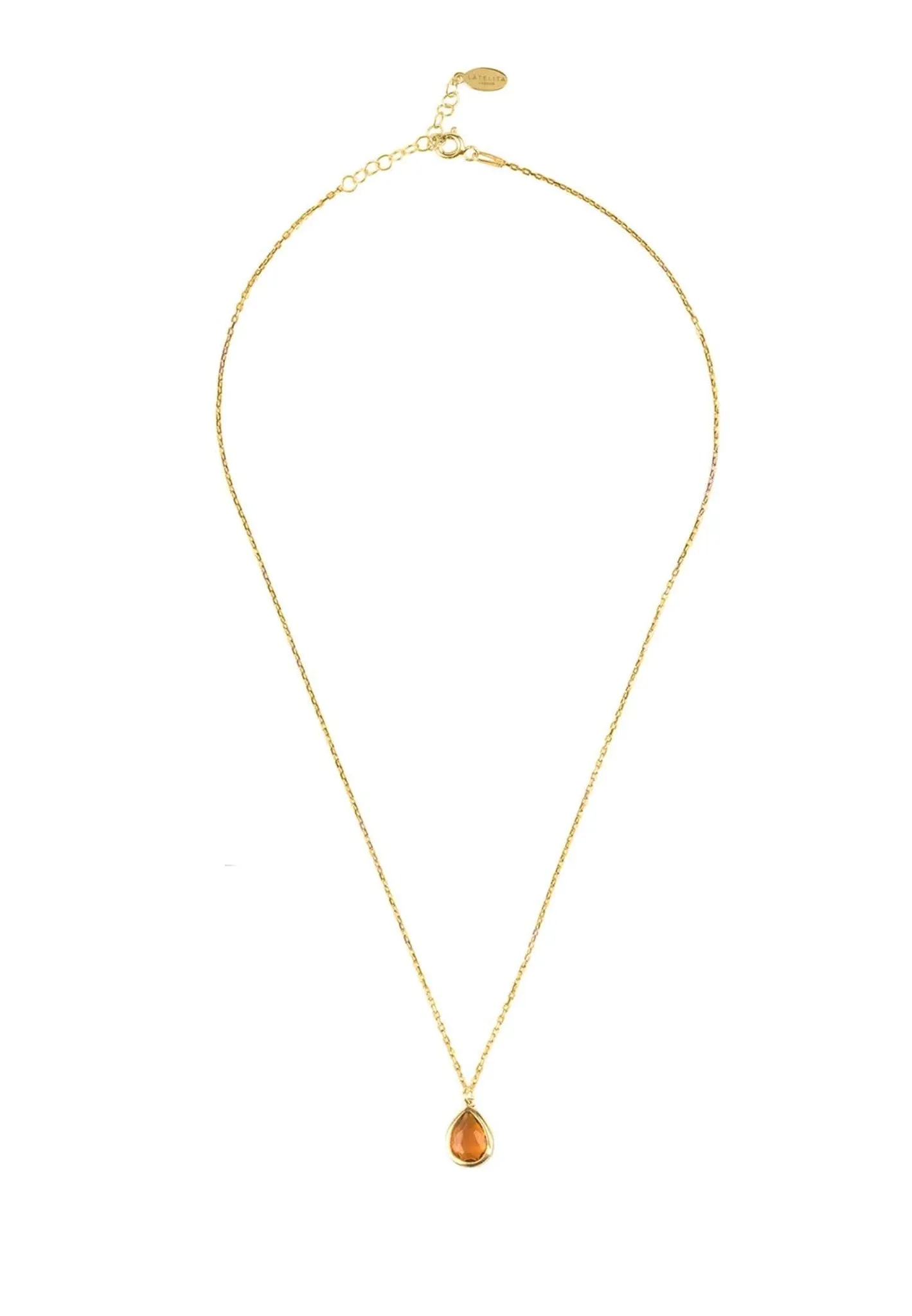 Pisa Teardrop Necklace Dipped in Gold Citrine