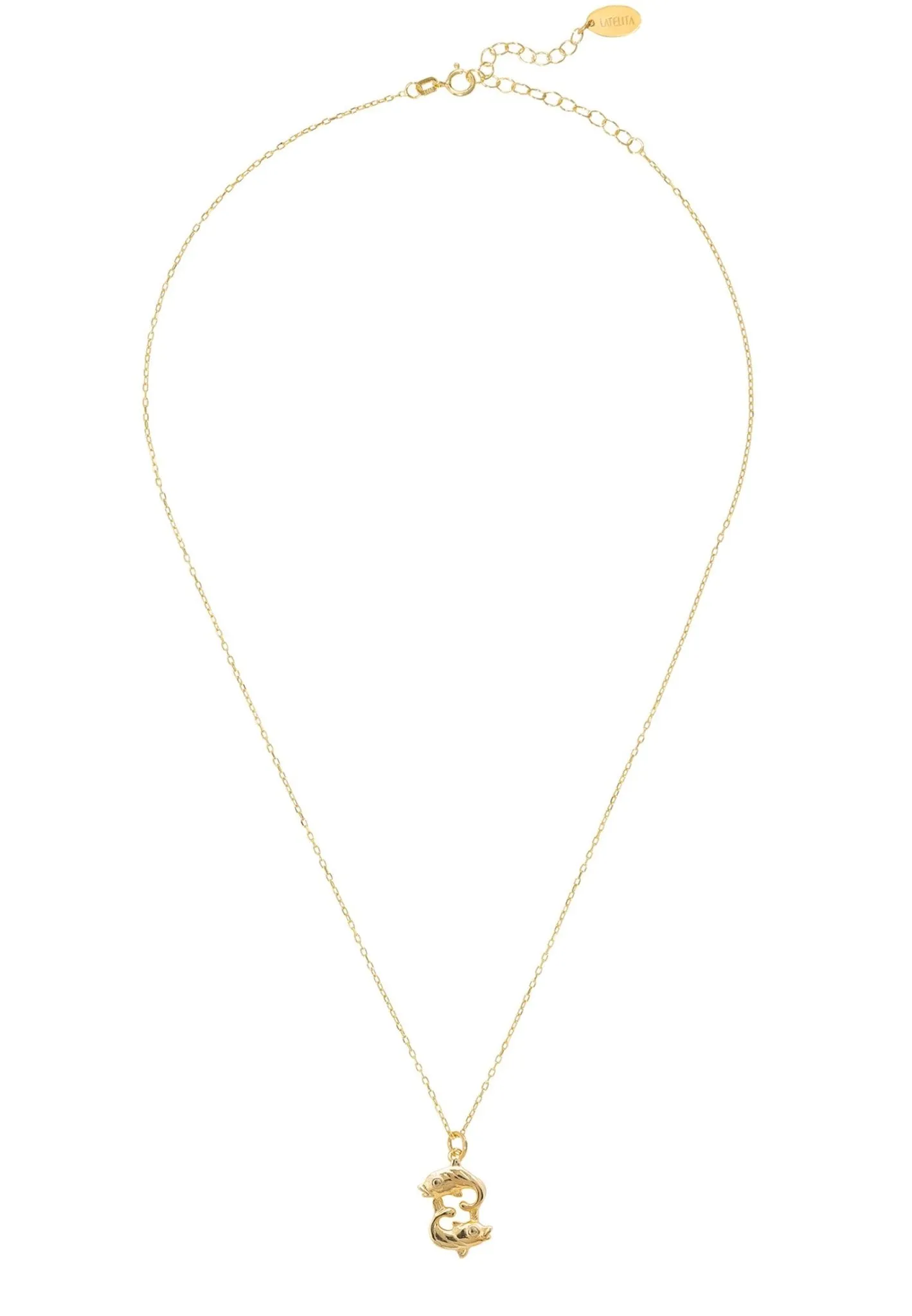 Pisces Zodiac Necklace in Gold-Plated Silver