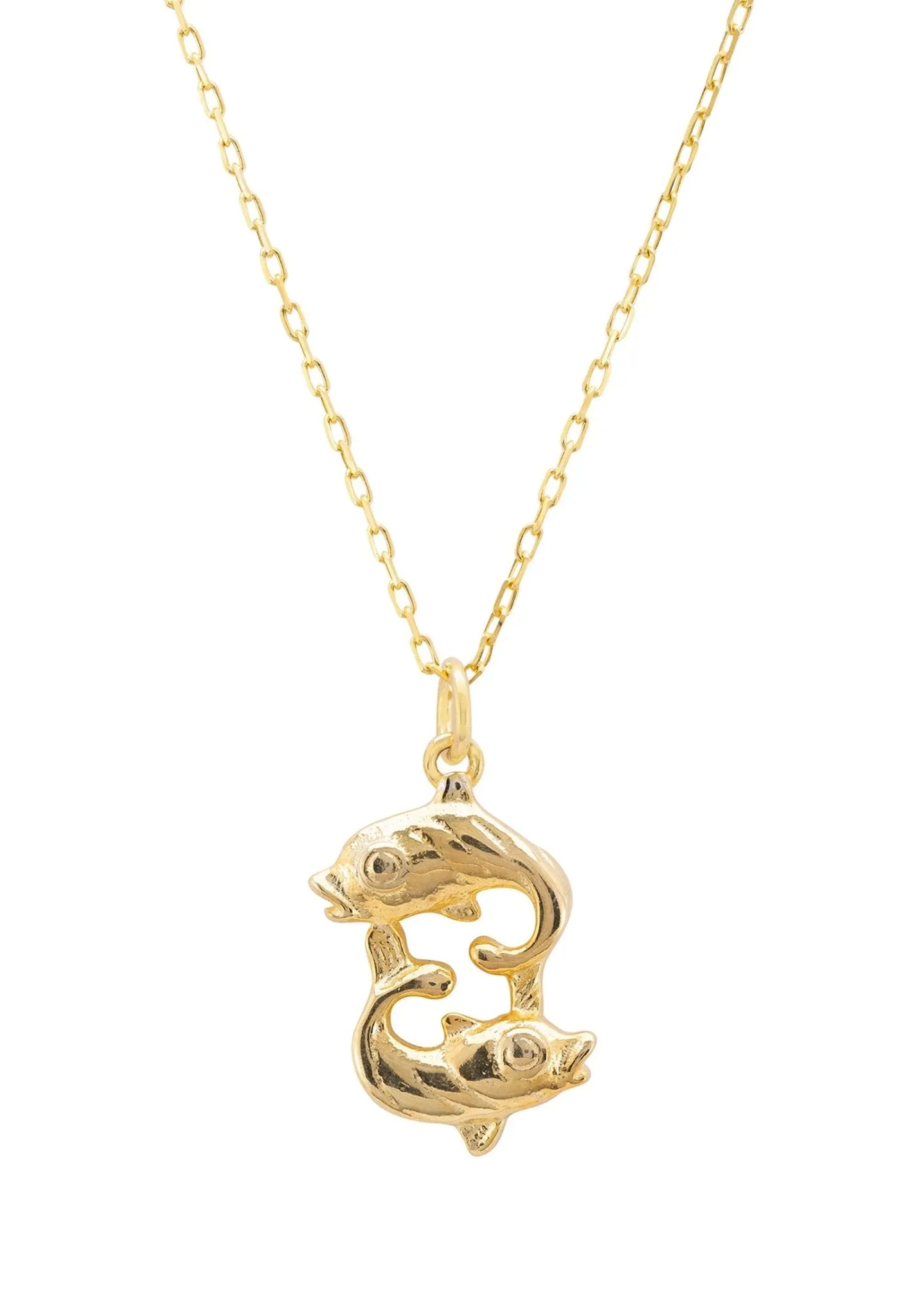 Pisces Zodiac Necklace in Gold-Plated Silver