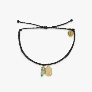 Pura Vida Raw Emerald Gold Charm Bracelet