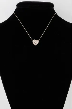 Quilted Pearl Heart Necklace