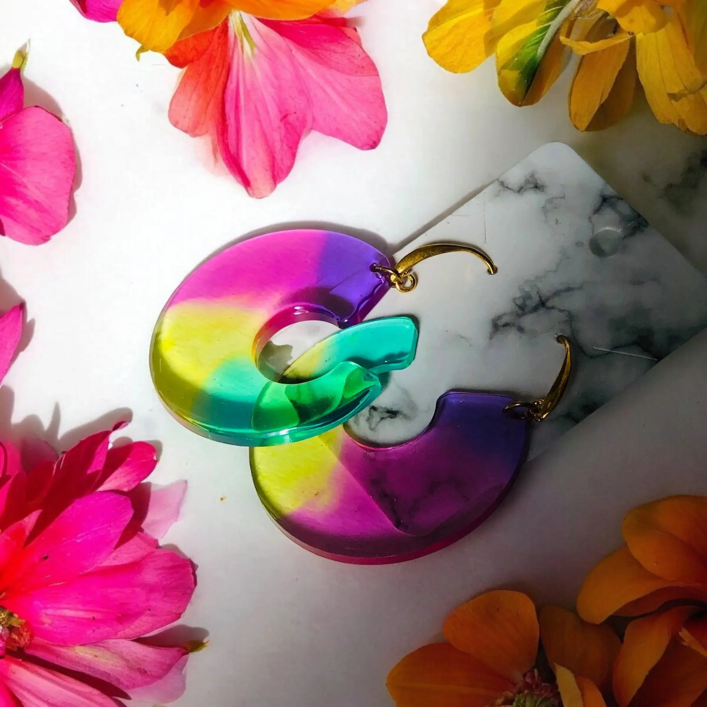 Rainbow Aurora Bloom Earrings