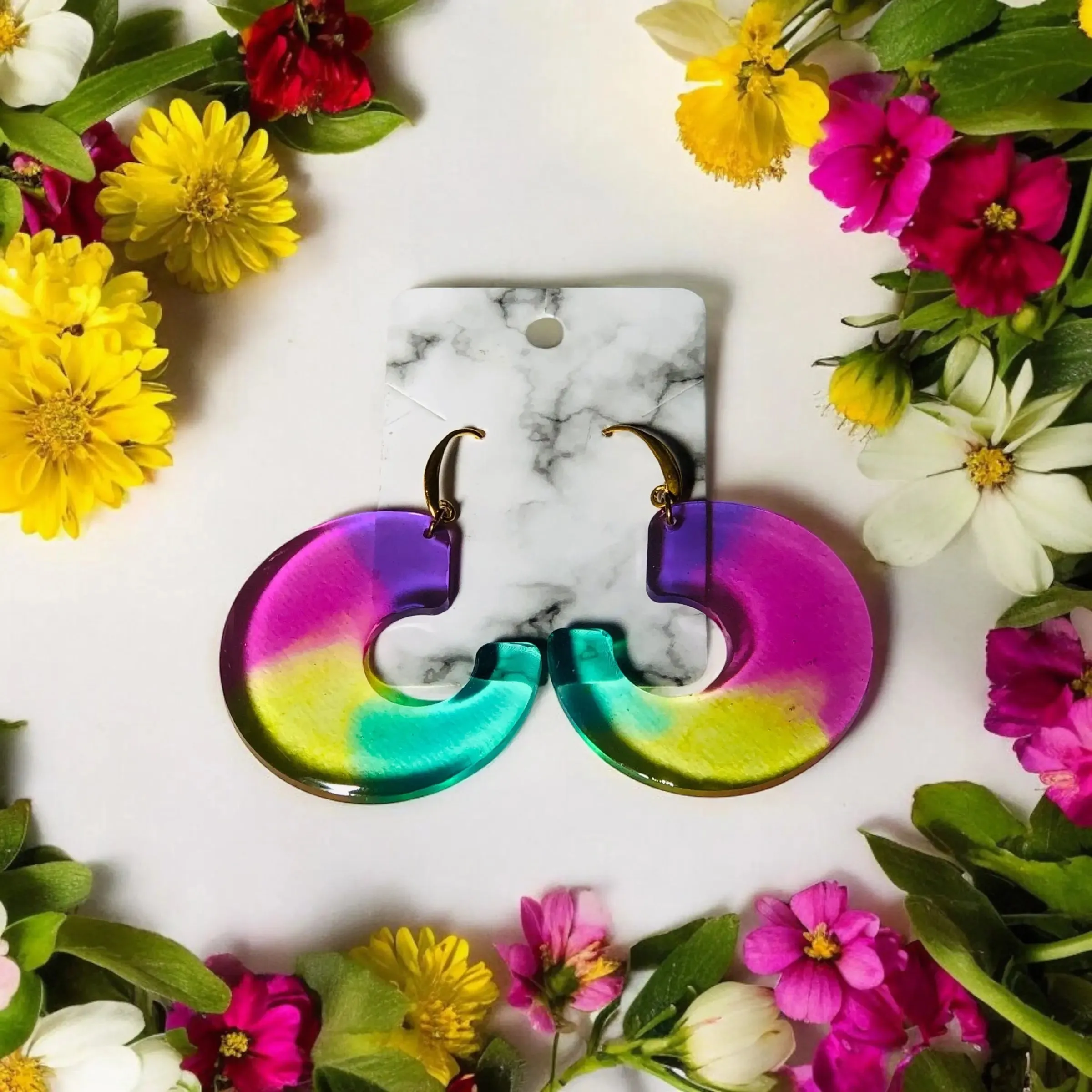 Rainbow Aurora Bloom Earrings