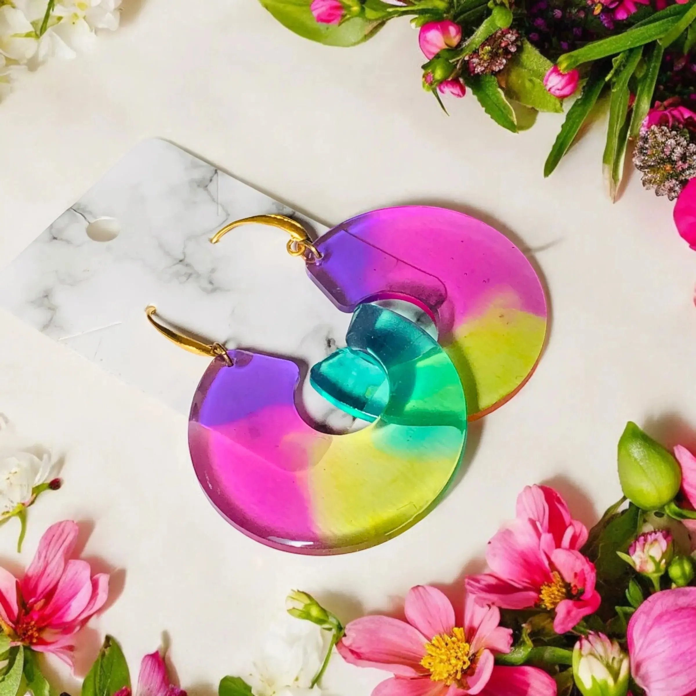 Rainbow Aurora Bloom Earrings