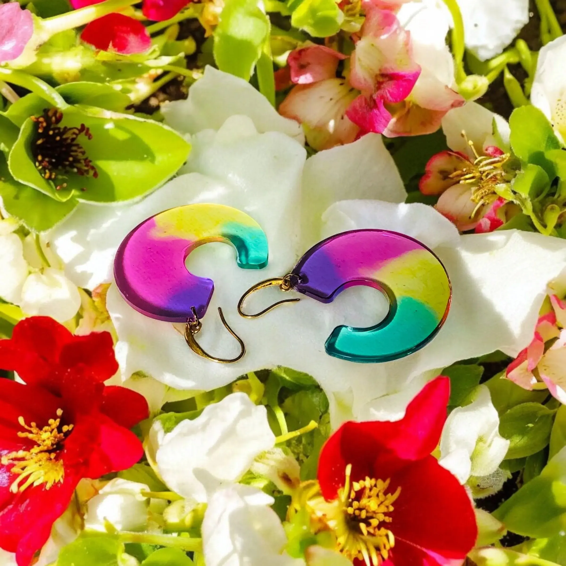 Rainbow Aurora Bloom Earrings