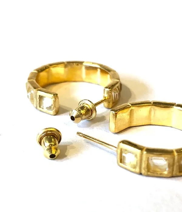 R.ALAGAN/SMALL TILE EARRINGS(GOLD)