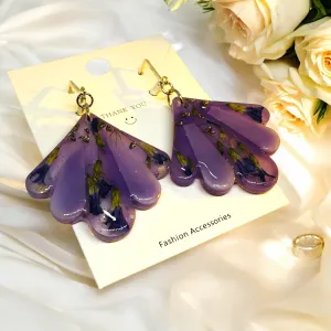 Real Flower Resin Bohemian Earrings