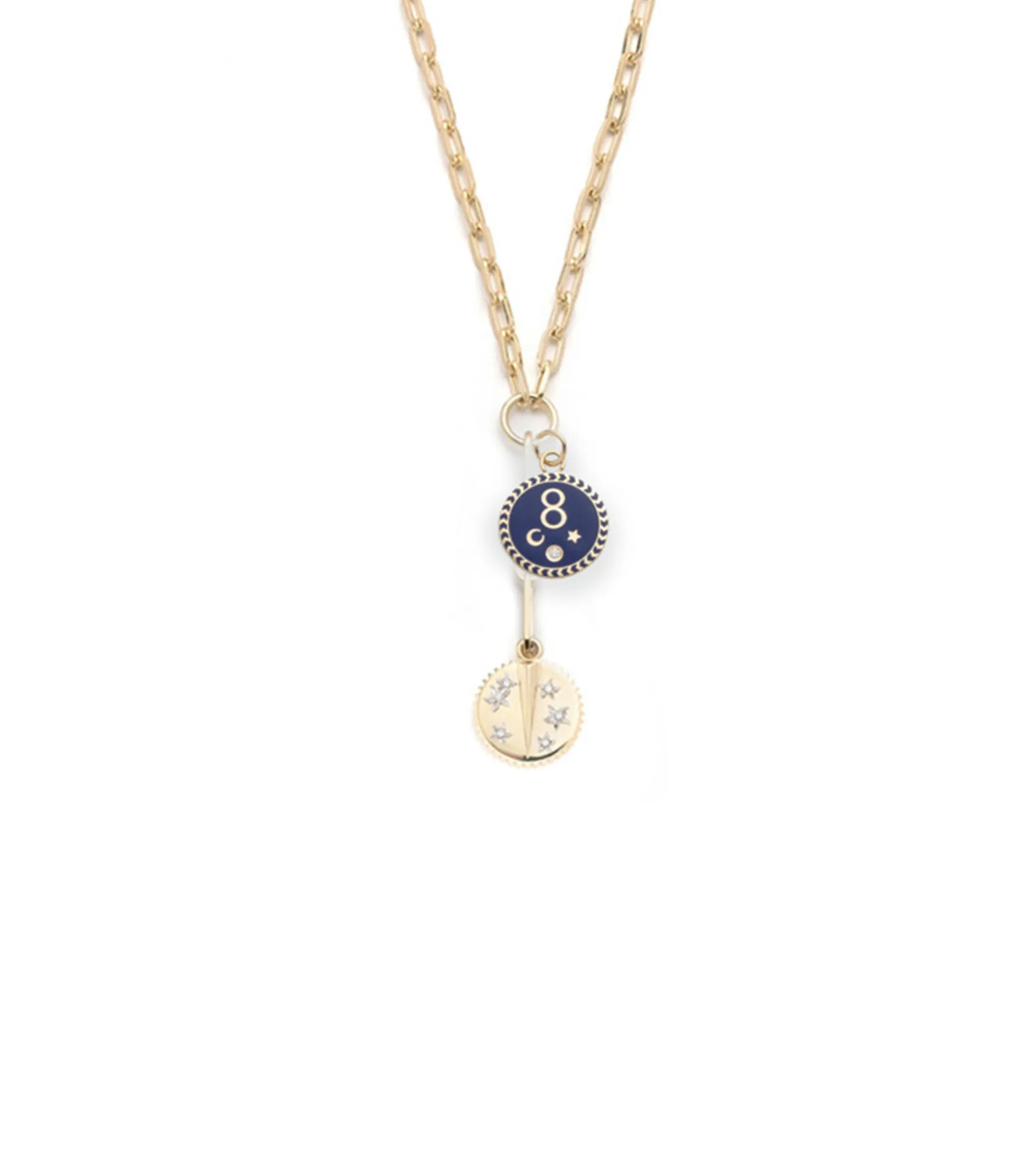 Resilience & Karma Enamel Story : Refined Clip Extension Chain Necklace